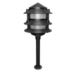 Load 3D model into Gallery viewer, CDPA72 Black 12V AC/DC Aluminum Low Voltage Landscape Lighting 3 Tier Pagoda Path Light