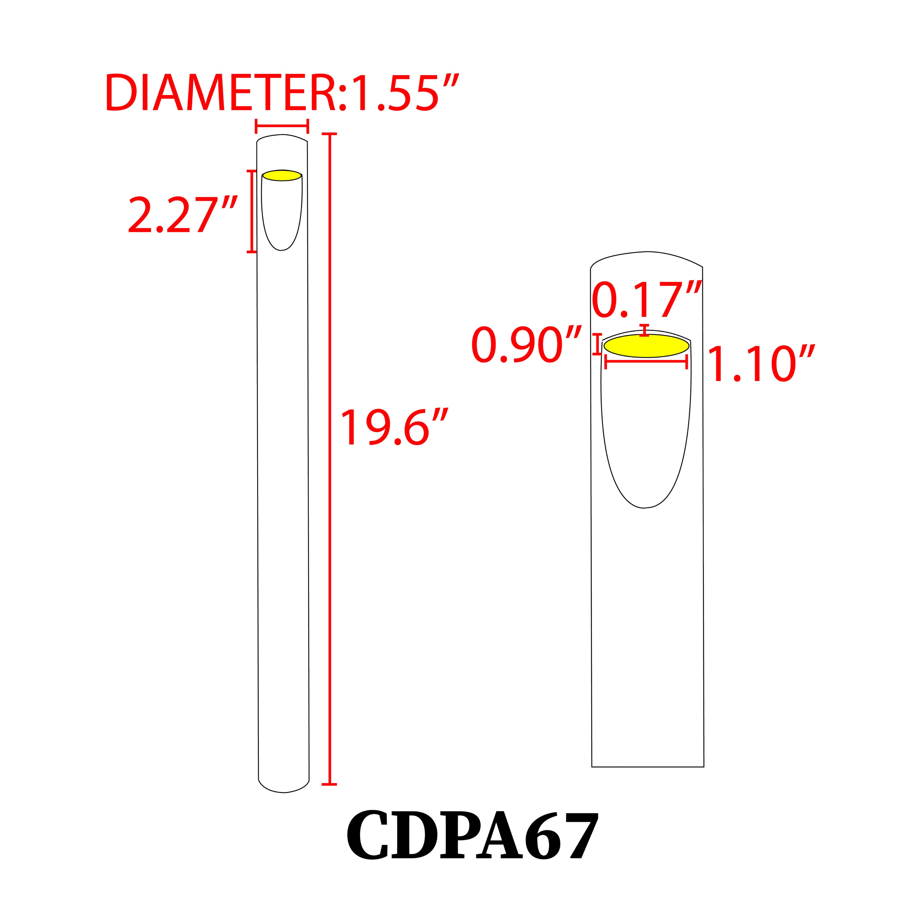 CDPA67 3W LED Uni Directional Slit Cylinder Bollard Path Light Low Voltage Outdoor Landscape Lighting