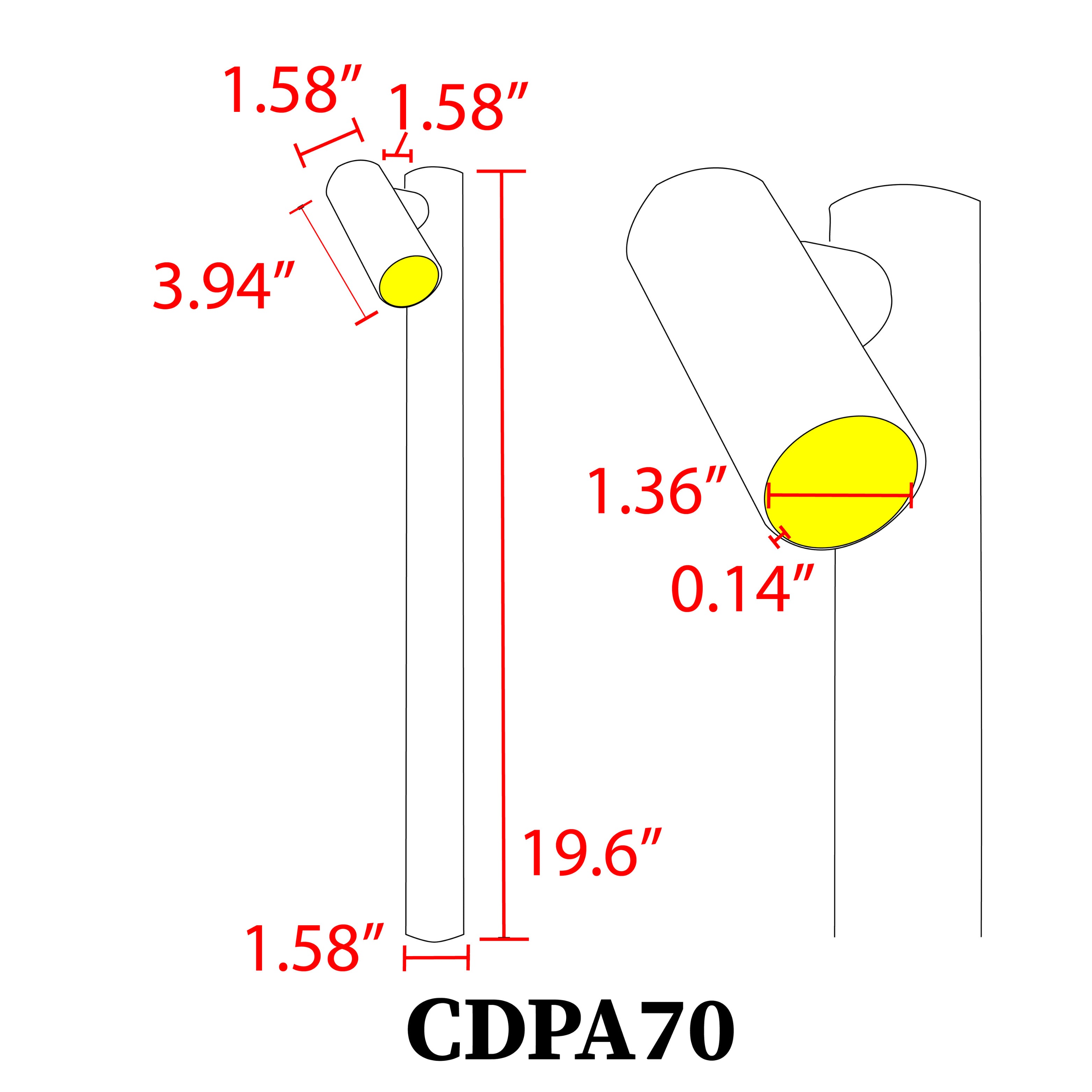 CDPA70 3W LED Adjustable Directional Bollard Path Light Low Voltage Outdoor Landscape Lighting