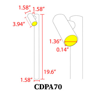 CDPA70 3W LED Adjustable Directional Bollard Path Light Low Voltage Outdoor Landscape Lighting