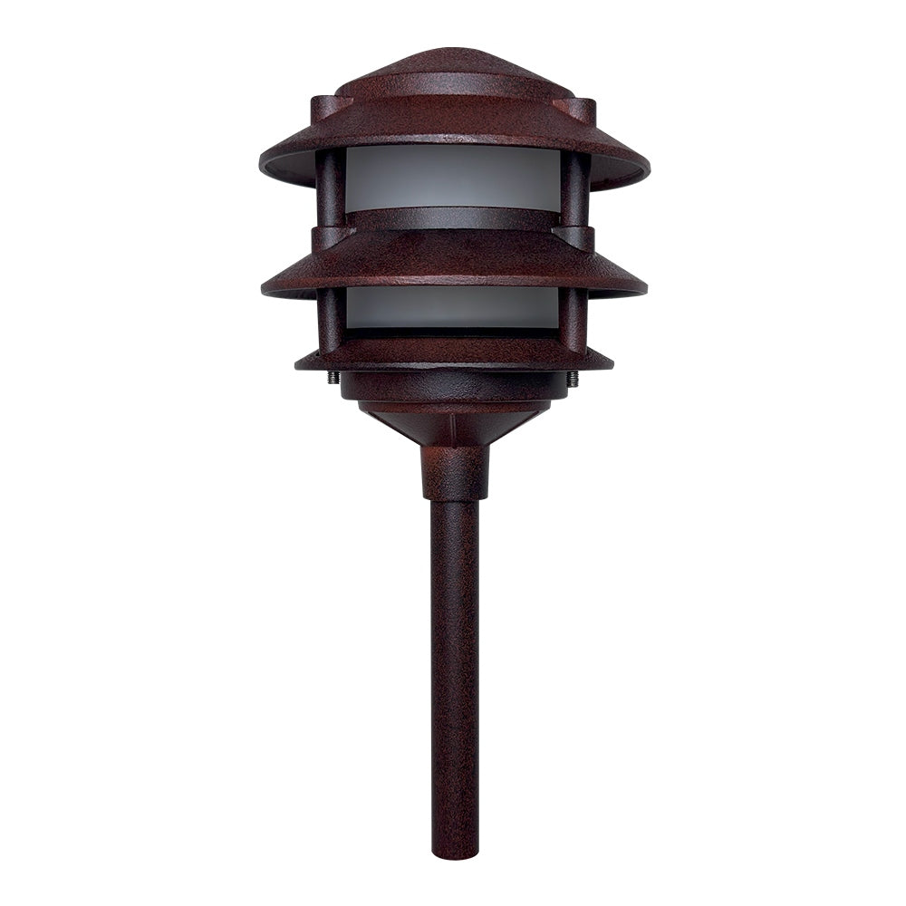 CDPA72 Black 12V AC/DC Aluminum Low Voltage Landscape Lighting 3 Tier Pagoda Path Light