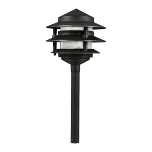 CDPA72 Black 12V AC/DC Aluminum Low Voltage Landscape Lighting 3 Tier Pagoda Path Light