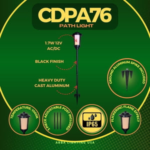 CDPA76 LED Path Light Integrated Aluminum 12V Low Voltage Adjustable Height Fixture
