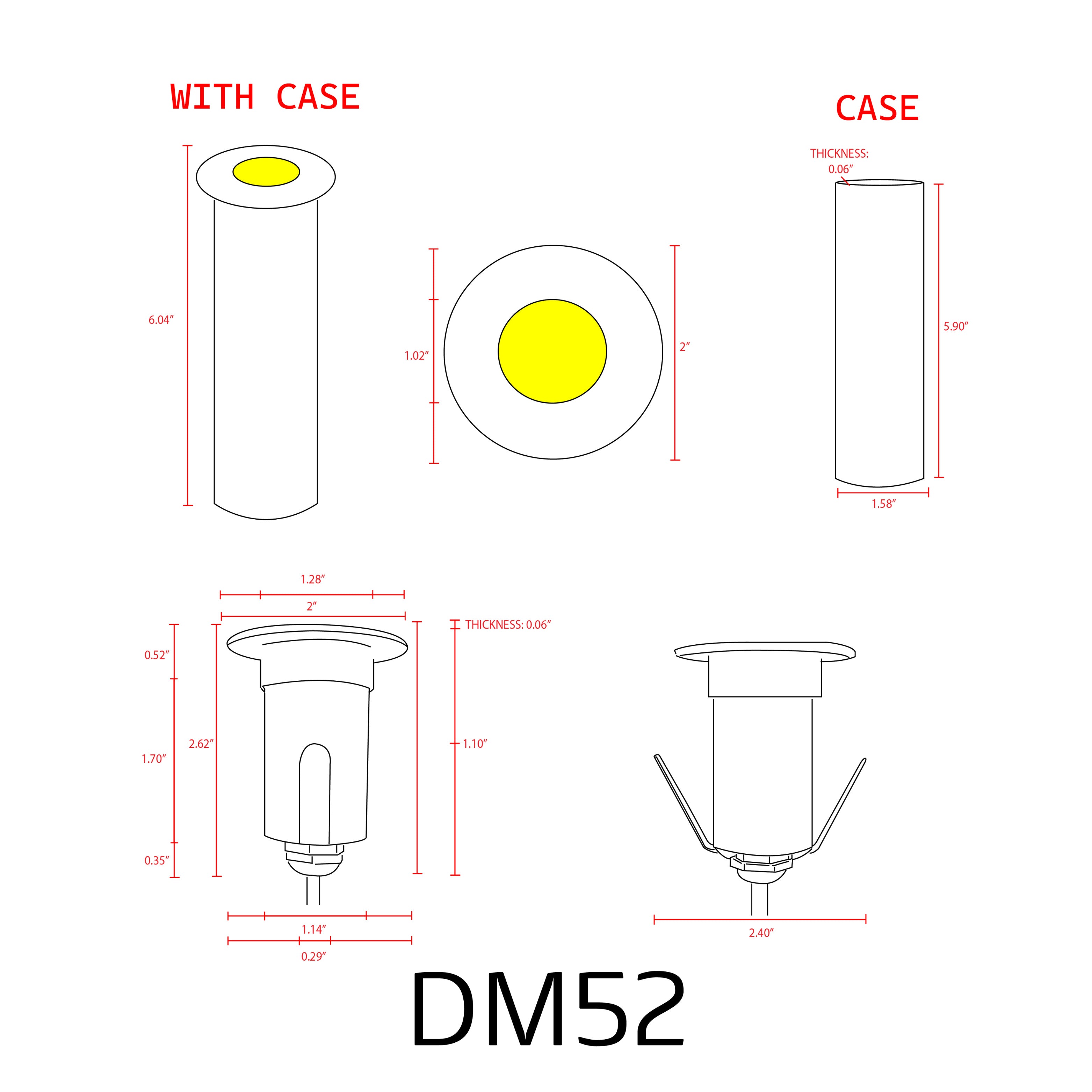 DM52 3W COB LED Low Voltage Ground Landscape Well Lights Waterproof Fixture