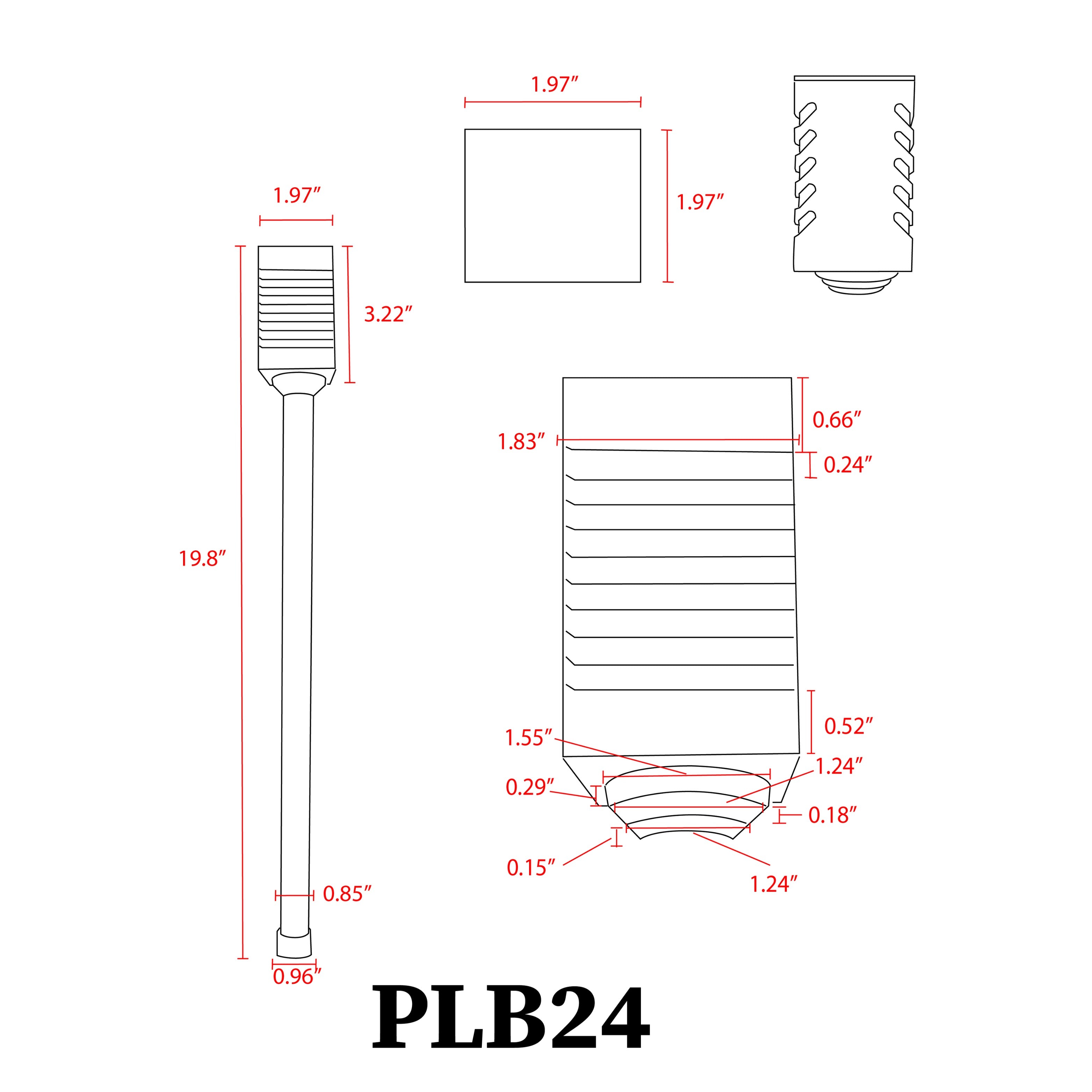 PLB24 Modern Path Light 12V Low Voltage LED Brass Path Light