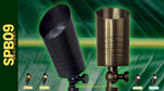 Load image into Gallery viewer, SPB09 12V Low Voltage LED Outdoor Landscape Brass Spotlight
