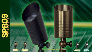 SPB09 12V Low Voltage LED Outdoor Landscape Brass Spotlight