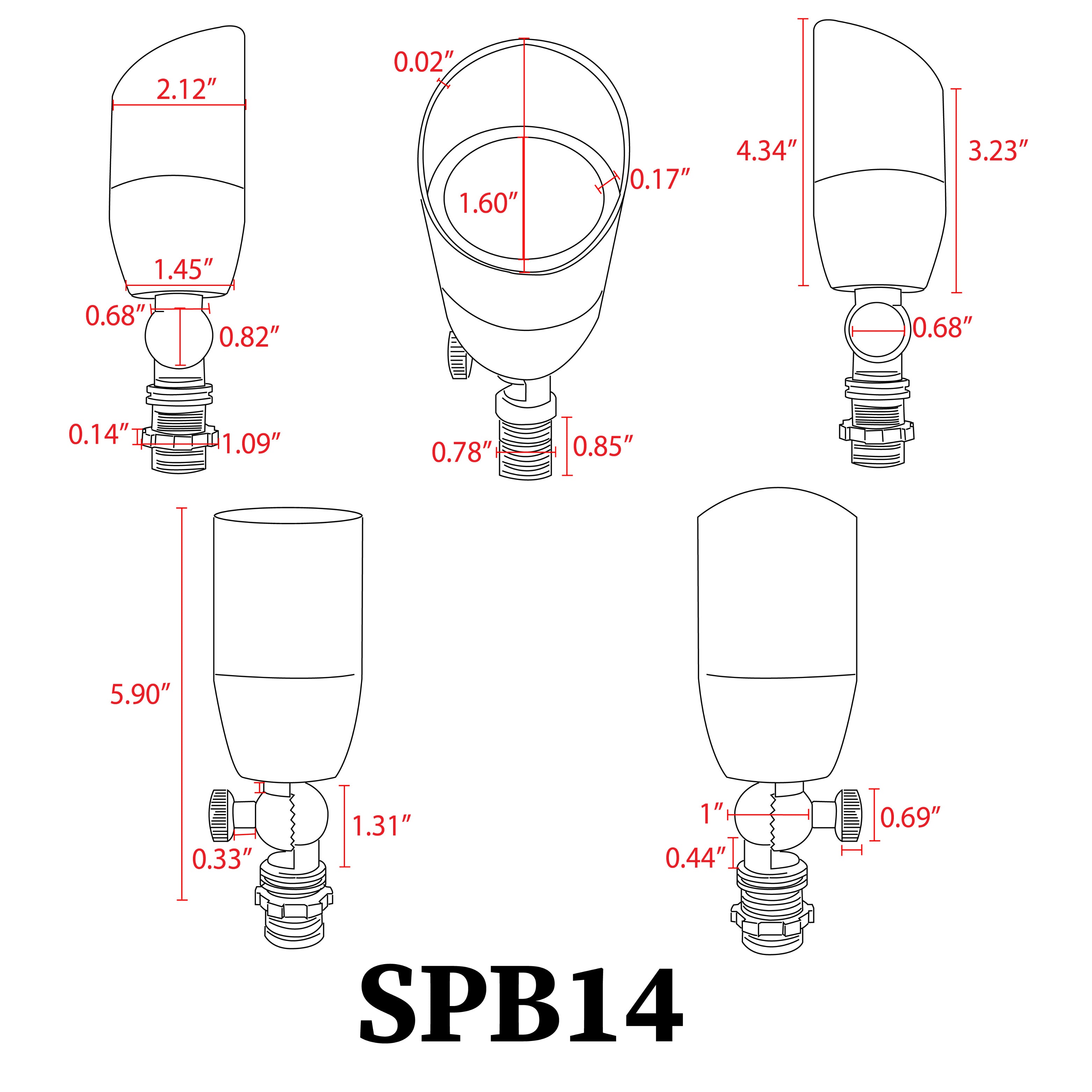 SPB14 Low Voltage LED Outdoor Landscape Spotlight