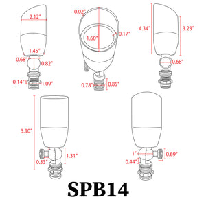 SPB14 Low Voltage LED Outdoor Landscape Spotlight