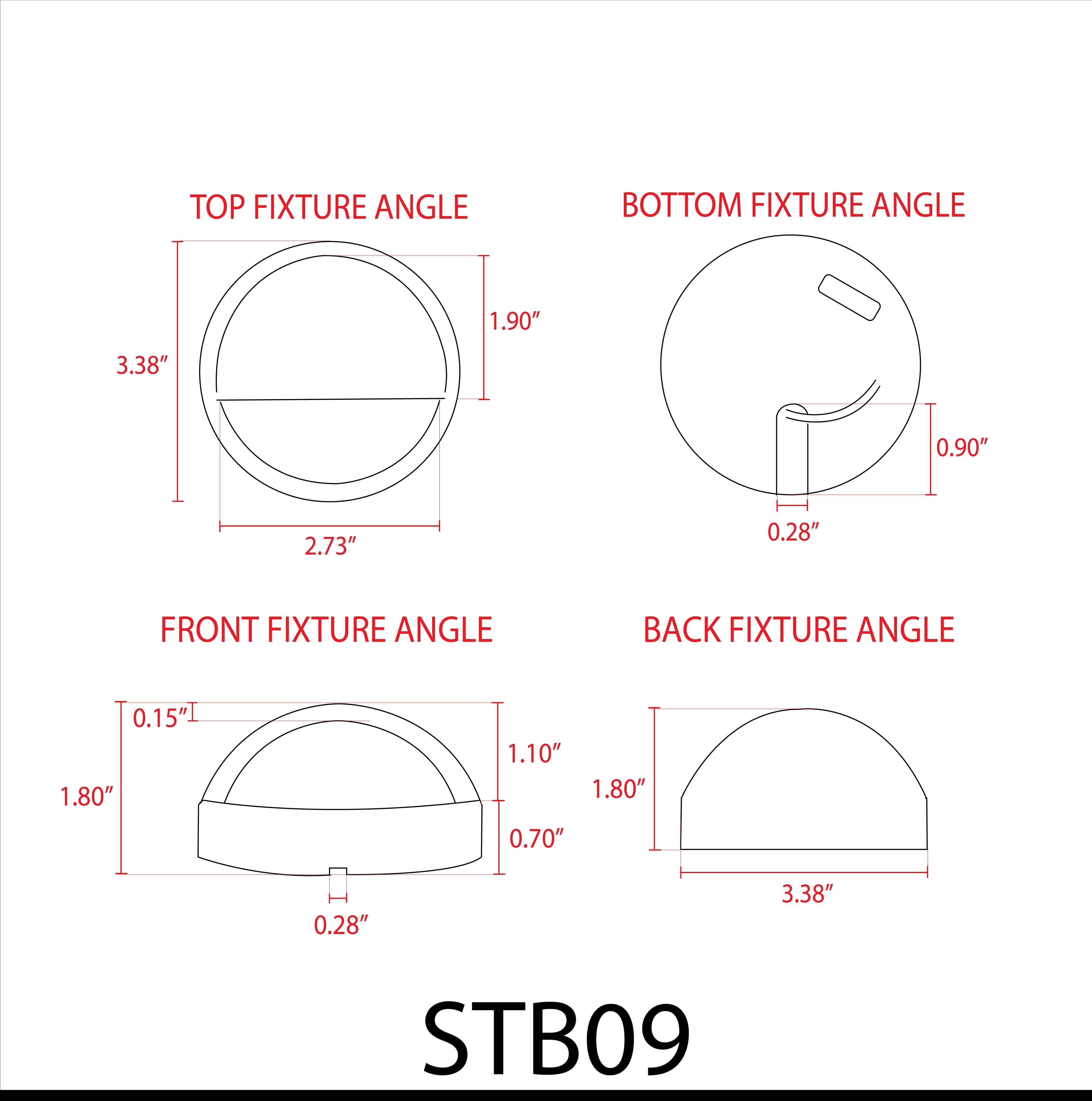 STB09 LED Round Deck Light Surface Mount Low Voltage Landscape Lighting