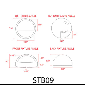 STB09 LED Round Deck Light Surface Mount Low Voltage Landscape Lighting