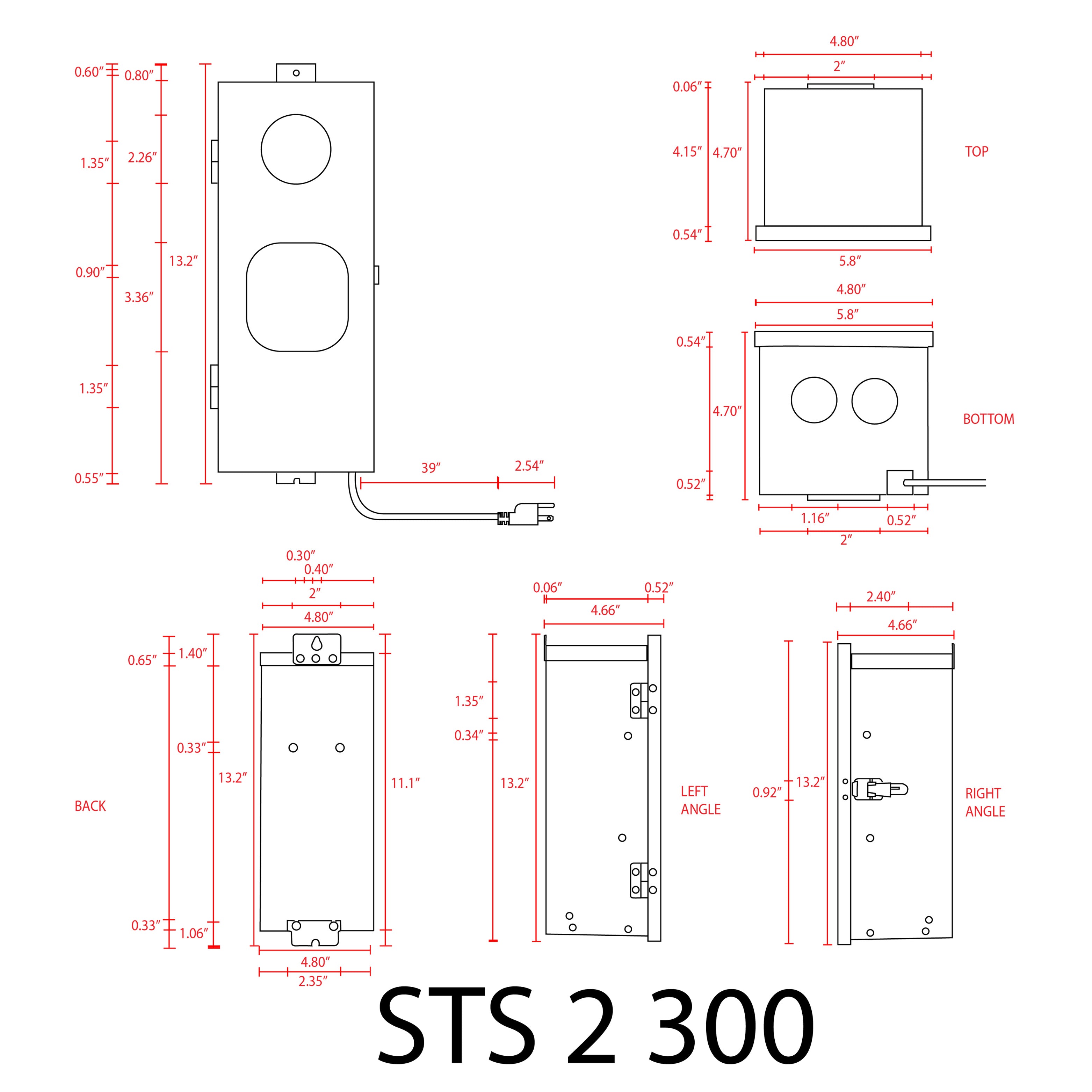 STS300 2-Zone 300W Wi-Fi Digital AC 12V, 15V Low Voltage Transformer with Photocell & Timer IP65