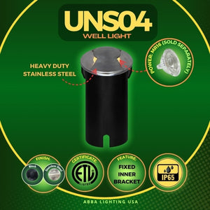 UNS04 Stainless Steel Bi Directional Two Slit In-Ground 12V Low Voltage LED In Ground Landscape Lighting