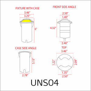 UNS04 Stainless Steel Bi Directional Two Slit In-Ground 12V Low Voltage LED In Ground Landscape Lighting