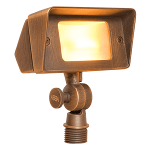 FPB01 Brass Rectangular LED Directional Flood Light Adjustable Lighting - Kings Outdoor Lighting