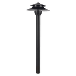 Load image into Gallery viewer, PLB13 Two Tier Brass Path Low Voltage Pagoda Light Led Landscape Lighting Fixture - Kings Outdoor Lighting
