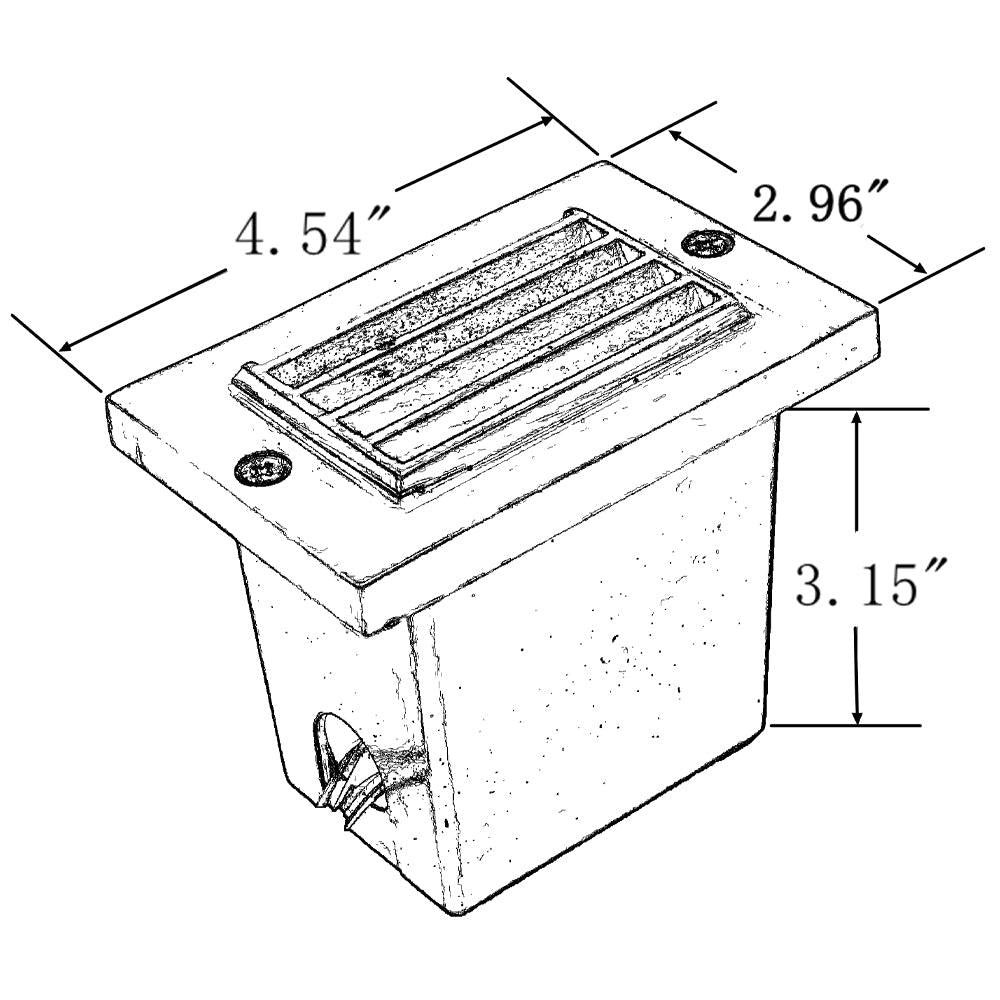 STB02 Louver Horizontal Waterproof LED Brick Lights Edge Step Lighting.