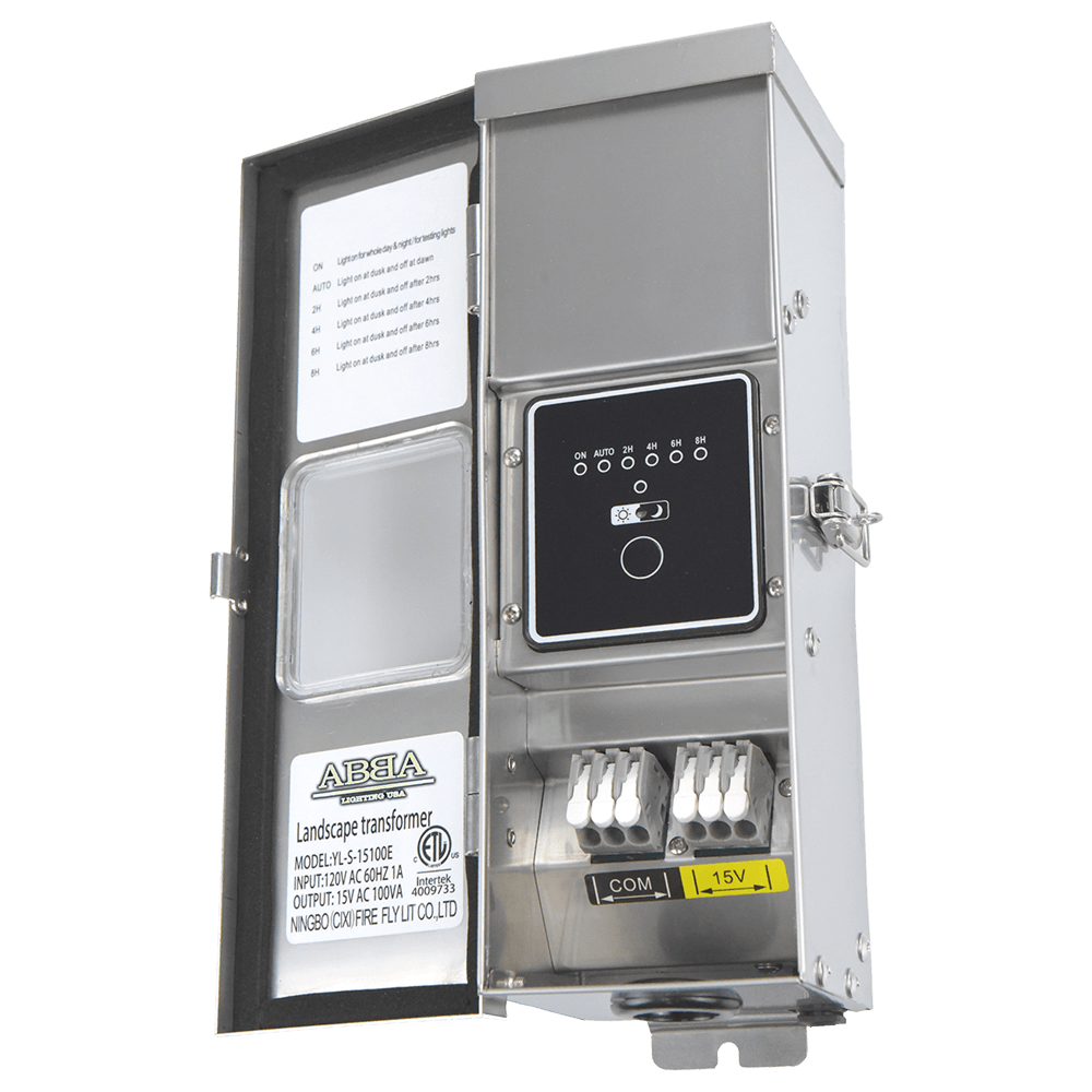 STS100 100W Digital 15V Low Voltage Transformer with Photocell & Timer IP65.