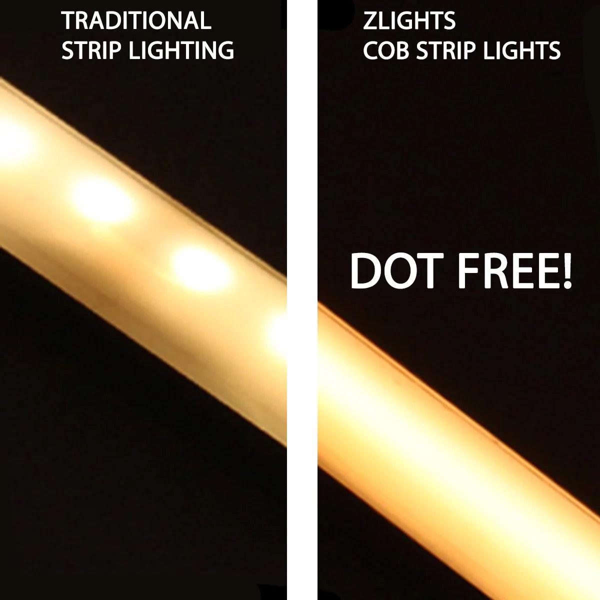 Dotless Linear LED Strip Lights Low Voltage FCOB DC12V Tape Light - Kings Outdoor Lighting