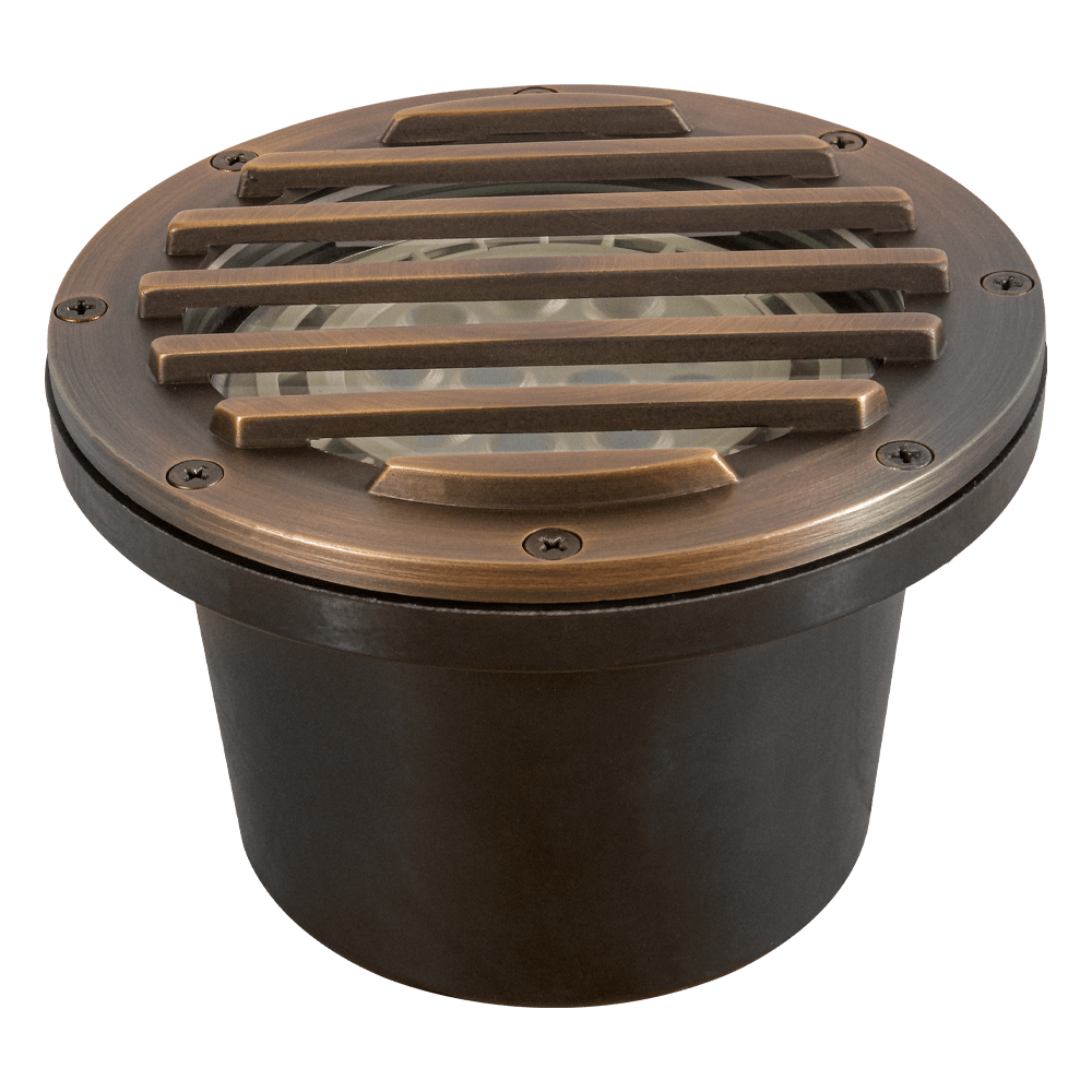 UNB01 Cast Brass Low Voltage Grille Commercial PAR36 LED In-ground Light IP65 Waterproof - Kings Outdoor Lighting