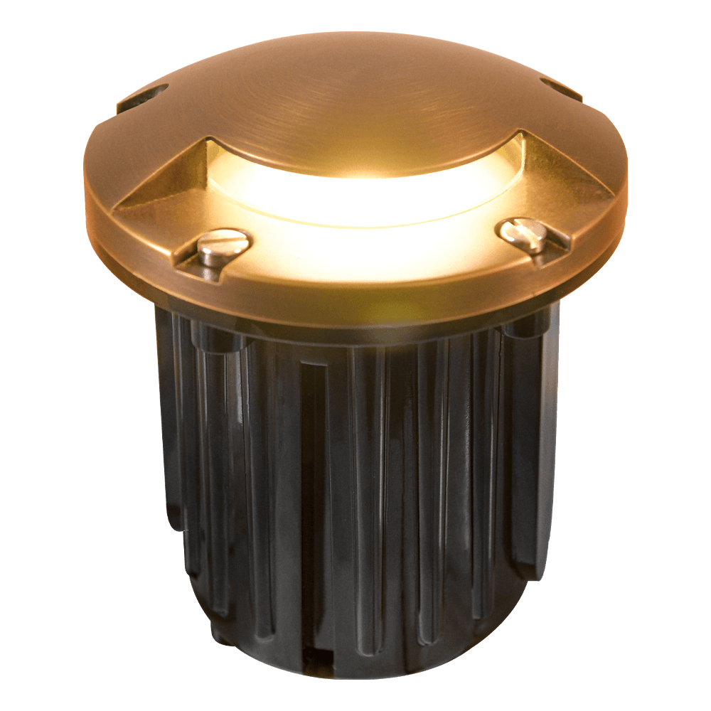 UNB09 Cast Brass Round Moni-Directional Low Voltage LED In-ground Light - Kings Outdoor Lighting