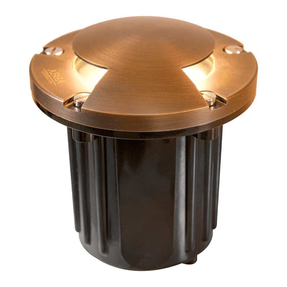 UNB10 Cast Brass Round Bi-Directional Low Voltage LED In-ground Light - Kings Outdoor Lighting