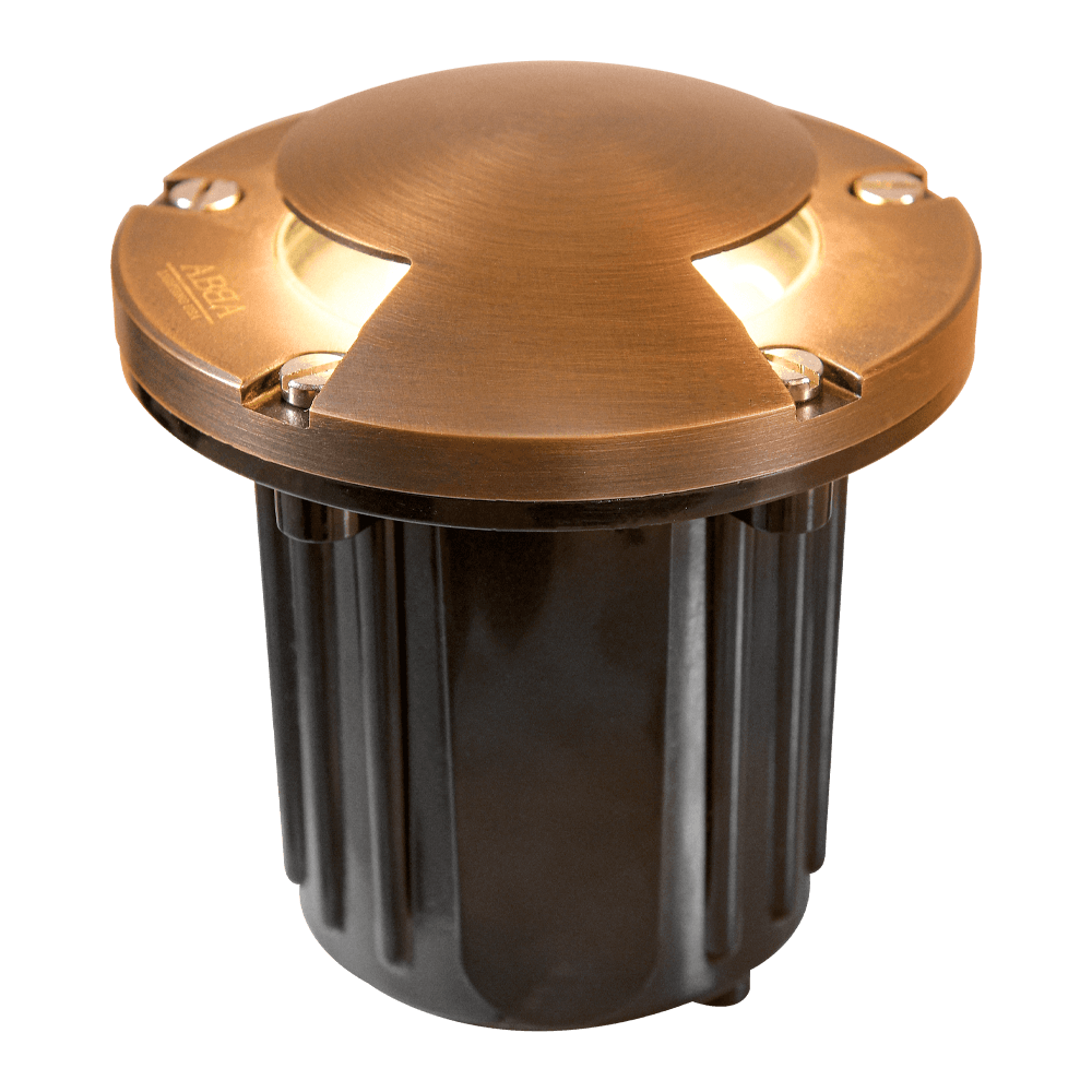 Led In Ground Light UNB10 Cast Brass Round Bi-Directional Low Voltage LED In-ground Light
