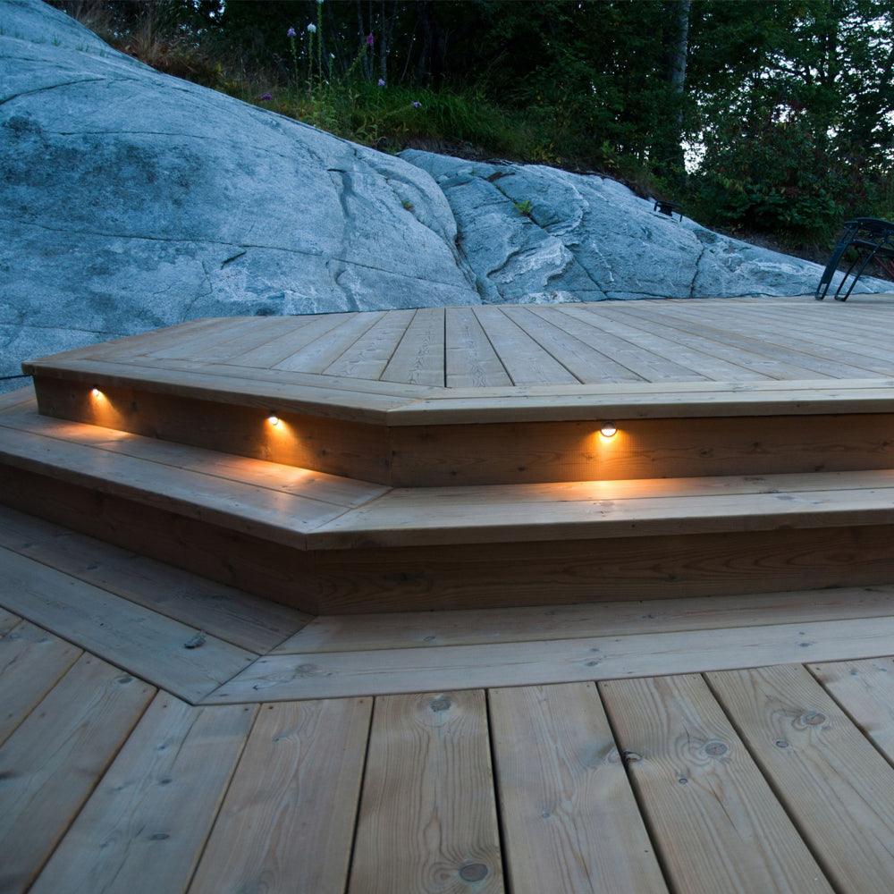 STB09 LED Round Deck Light Surface Mount Low Voltage Landscape Lighting.